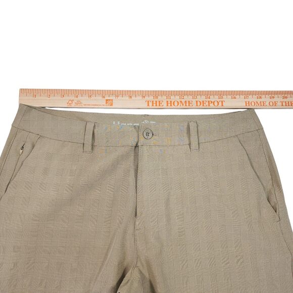 Hang Ten Shorts Mens 34 Tan Check California Chino Hybrid Skate Surf Stretch - Picture 7 of 11
